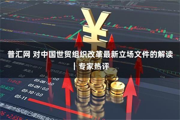 普汇网 对中国世贸组织改革最新立场文件的解读｜专家热评