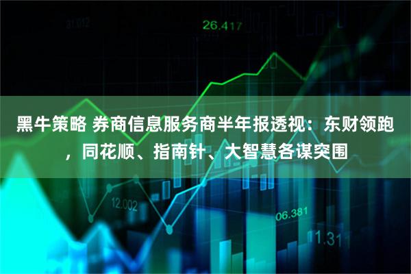 黑牛策略 券商信息服务商半年报透视：东财领跑，同花顺、指南针、大智慧各谋突围